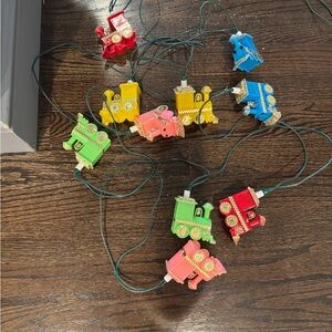 Vintage Colorful Train String Lights for Parts. Does not light up.
